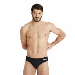 M TEAM SWIM BRIEF SOLID BLACK/WHITE