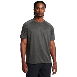 UA TECH 2.0 SS TEE T-SHIRT CARBON HEATHER/BLK