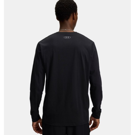 UA SPORTSTYLE LEFT CHEST LS BLK/PICH GRAY