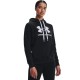 WMNS UA RIVAL FLEECE LOGO HOODIE BLACK/WHT