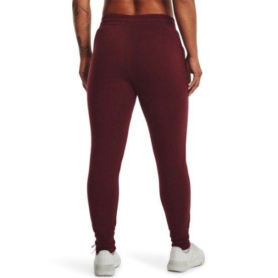 W UA RIVAL FLEECE JOGGER CHESTNUT RED/WHT
