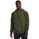 MENS UA RIVAL FLEECE HOODIE  MARINE OD GREEN LIGHT HEATHER/ONYX WHITE