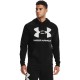 UA MENS  RIVAL FLEECE BIG LOGO HOODIE BLACK/WHT