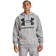 UA MENS  RIVAL FLEECE BIG LOGO HOODIE MOD GRAY LIGHT HEATHER/BLACK