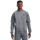MEN S UA RIVAL FLEECE CREW PITCH GRAY LIGHT HEATHER/ONYX WHT
