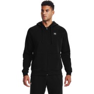 UA MENS  RIVAL FLEECE FULL  ZIP HOODIE BLACK/WHITE