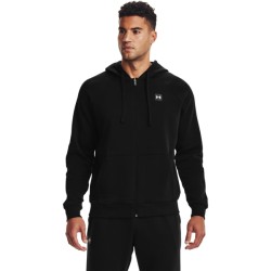 UA MENS  RIVAL FLEECE FULL  ZIP HOODIE BLACK/WHITE UA MENS  RIVAL FLEECE FULL  ZIP HOODIE BLACK/WHITE
