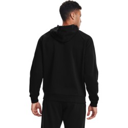 UA MENS  RIVAL FLEECE FULL  ZIP HOODIE BLACK/WHITE UA MENS  RIVAL FLEECE FULL  ZIP HOODIE BLACK/WHITE