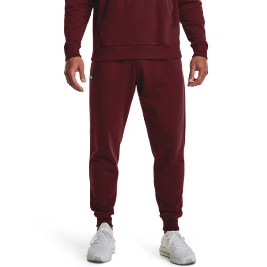 UA RIVAL FLEECE JOGGER PANTS CHESTNUT RED/ONYX WHT