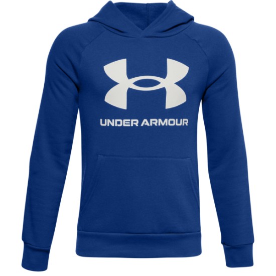 B UA RIVAL FLEECE HOODIE ROYAL/ONYX WHT