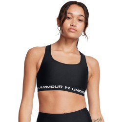 WOMEN S ARMOUR MID CROSSBACK SPORTS BRA  BLACK/WHT WOMEN S ARMOUR MID CROSSBACK SPORTS BRA  BLACK/WHT