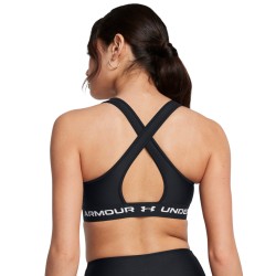 WOMEN S ARMOUR MID CROSSBACK SPORTS BRA  BLACK/WHT WOMEN S ARMOUR MID CROSSBACK SPORTS BRA  BLACK/WHT