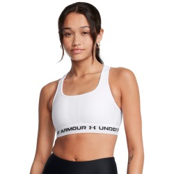 WOMEN S ARMOUR MID CROSSBACK SPORTS BRA WHITE WOMEN S ARMOUR MID CROSSBACK SPORTS BRA WHITE