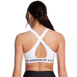 WOMEN S ARMOUR MID CROSSBACK SPORTS BRA WHITE WOMEN S ARMOUR MID CROSSBACK SPORTS BRA WHITE