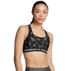 UA MID CROSSBACK PRINTED  BRA  BLK/CASTLEROCK UA MID CROSSBACK PRINTED  BRA  BLK/CASTLEROCK