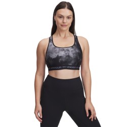 UA MID CROSSBACK PRINTED  BRA BLACK UA MID CROSSBACK PRINTED  BRA BLACK