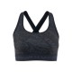 UA MID CROSSBACK PRINTED  BRA  BLACK/GRAY