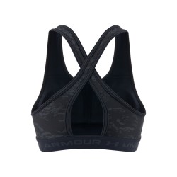 UA MID CROSSBACK PRINTED  BRA  BLACK/GRAY UA MID CROSSBACK PRINTED  BRA  BLACK/GRAY