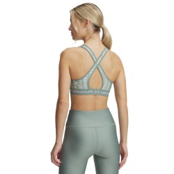 UA MID CROSSBACK PRINTED  BRA  SILICA GREEN/HYDRO GREEN UA MID CROSSBACK PRINTED  BRA  SILICA GREEN/HYDRO GREEN