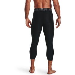 UA HG ARMOUR 3/4 LEGGING  BLACK/WHITE