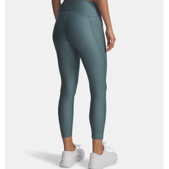 UA HG NO-SLIP WAISTBAND ANKLE LEGGING JASPER BLUE/WHT