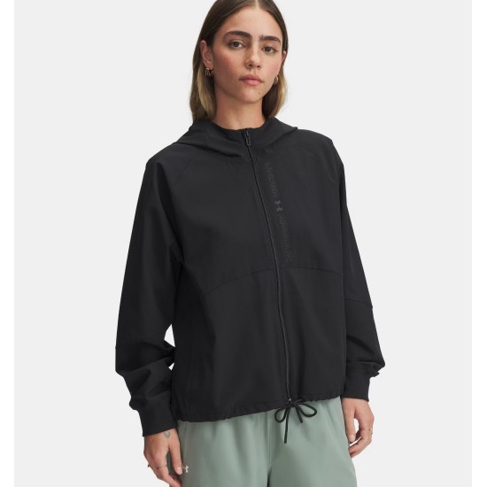 W UA WOVEN FZ JACKET BLACK
