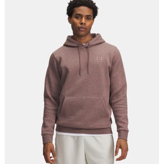 UA ICON FLEECE HOODIE MAROON MIST LIGHT HEATHER