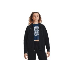 WOMEN S  UA RIVAL FLEECE FULL-ZIP HOODIE BLACK/WHT