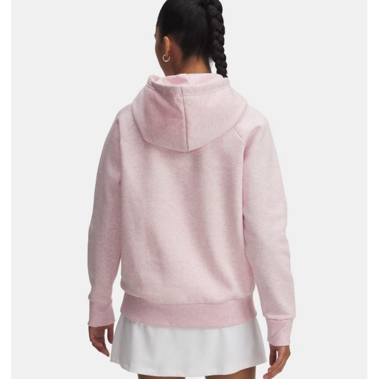 UA RIVAL FLEECE HOODIE PRIME PINK