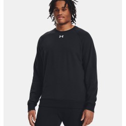 UA RIVAL FLEECE CREW BLACK/WHT UA RIVAL FLEECE CREW BLACK/WHT