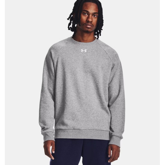 UA RIVAL FLEECE CREW CASTLEROCK LIGHT HEATHER UA RIVAL FLEECE CREW CASTLEROCK LIGHT HEATHER