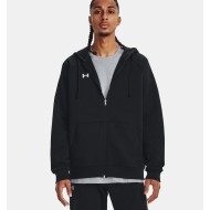 UA RIVAL FLEECE FZ HOODIE BLACK/WHT