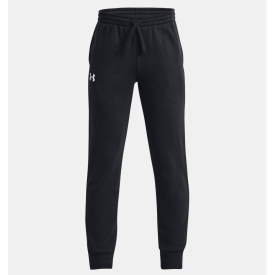 BOYS UA RIVAL FLEECE JOGGERS BLACK/WHT