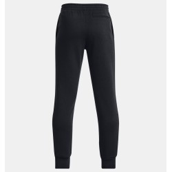 BOYS UA RIVAL FLEECE JOGGERS BLACK/WHT BOYS UA RIVAL FLEECE JOGGERS BLACK/WHT