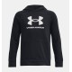 BOYS UA RIVAL FLEECE BIG LOGO HOODIE  BLACK/WHT