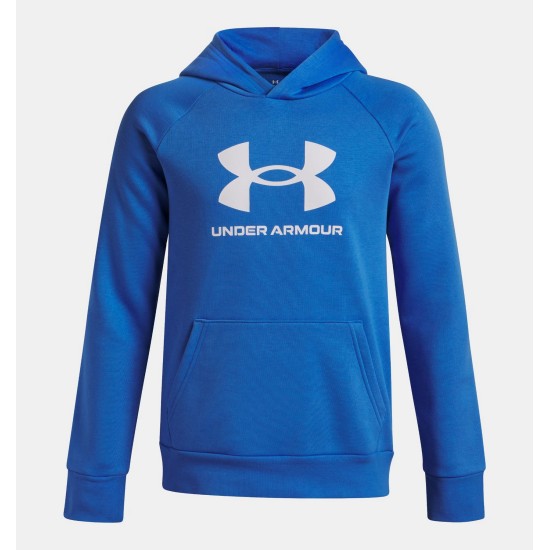 B UA RIVAL FLEECE BIG LOGO HOODIE ATLANTIC BLUE/WHT