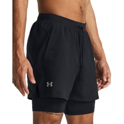 UA LAUNCH 5   2in1 SHORTS BLACK UA LAUNCH 5   2in1 SHORTS BLACK
