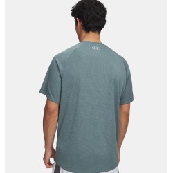 UA TECH TEXTURED SHORT SLEEVE JASPER BLUE
