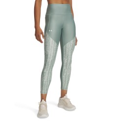 UA TECH  PRINTED PANEL ANKLE LEGGINGS SILICA GREEN/HYDRO GR