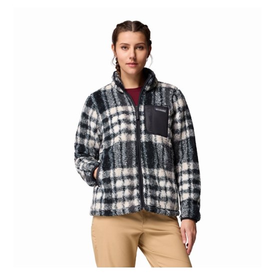 WEST BEND PRINT FULL ZIP BLACK HERRINGPLAID