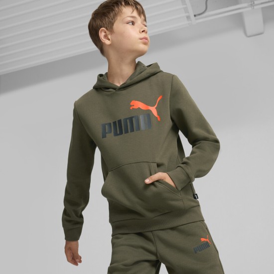 ESS+2 COL BIG LOGO HOODIE DARK OLIVE