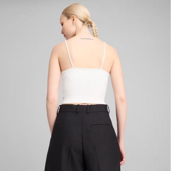 WARDROBE  ESS RIBBED TANK TOP P WHITE