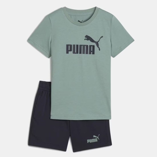 ESS TEE AND SHORT SET GREEN MOON/NEW NAVY