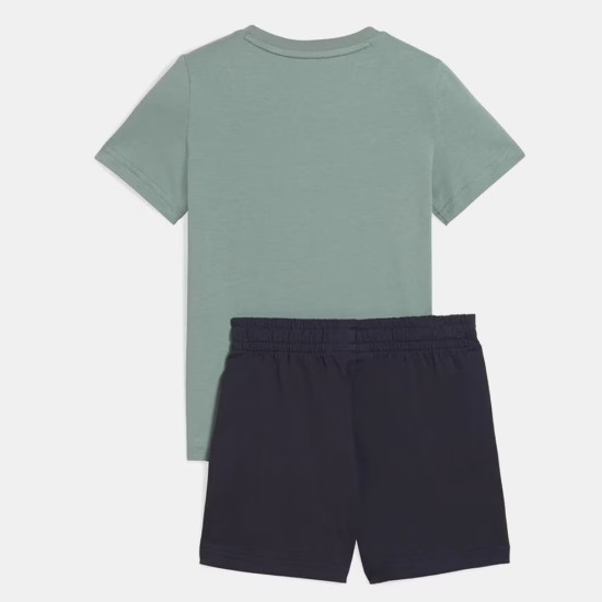 ESS TEE AND SHORT SET GREEN MOON/NEW NAVY