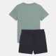 ESS TEE AND SHORT SET GREEN MOON/NEW NAVY