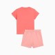 ESS TEE AND SHORTS SET PEACH FROST