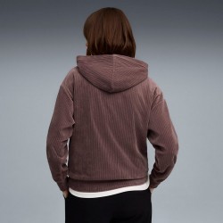 ESS ELEVATED VELOUR HOODIE RAISIN