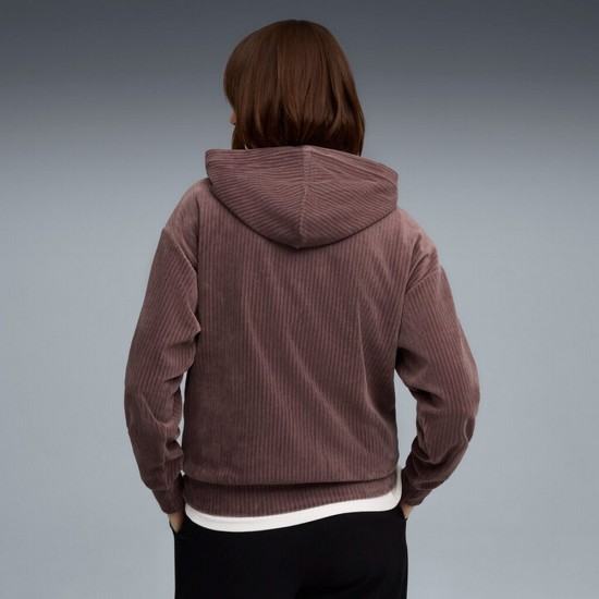 ESS ELEVATED VELOUR HOODIE RAISIN ESS ELEVATED VELOUR HOODIE RAISIN