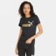W PUMA ESS+ METALLIC LOGO T-SHIRT BLACK/GOLD FOIL
